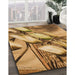 Patterned Saddle Brown Rug in Family Room, pat3479org