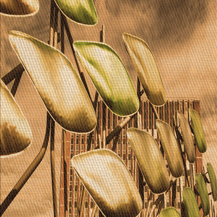 Machine Washable Transitional Saddle Brown Rug, wshpat3479org