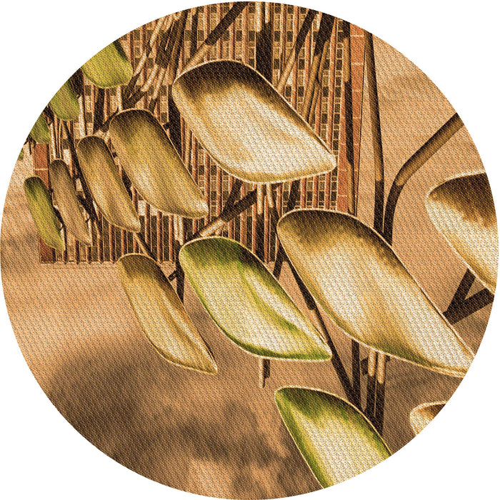 Square Machine Washable Transitional Saddle Brown Rug in a Living Room, wshpat3479org