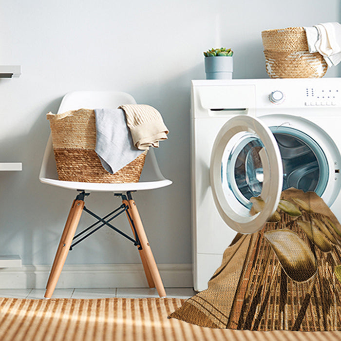 Machine Washable Transitional Saddle Brown Rug in a Washing Machine, wshpat3479org