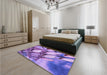 Patterned Amethyst Purple Rug in a Bedroom, pat3479pur