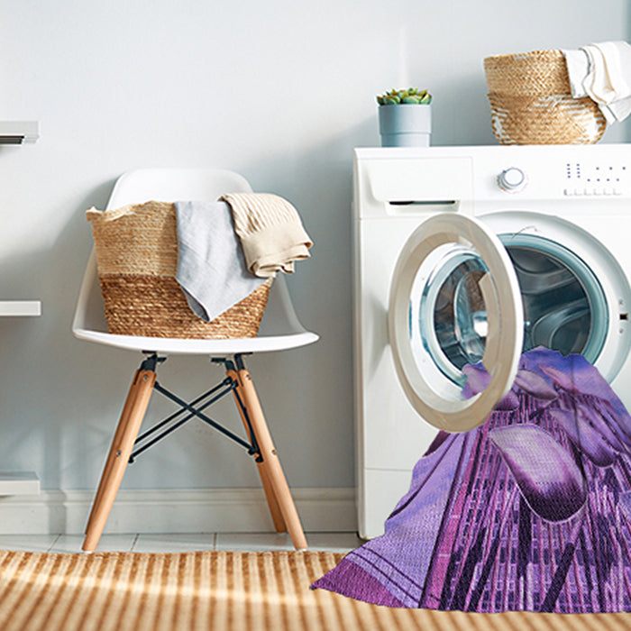 Machine Washable Transitional Amethyst Purple Rug in a Washing Machine, wshpat3479pur