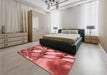 Patterned Red Rug in a Bedroom, pat3479rd