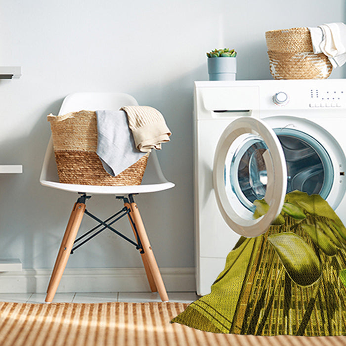 Machine Washable Transitional Oak Brown Rug in a Washing Machine, wshpat3479yw