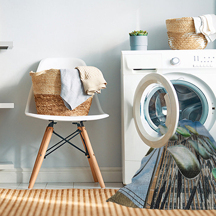 Machine Washable Transitional Cyan Opaque Blue Rug in a Washing Machine, wshpat3479