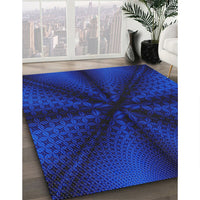 Patterned Blue Novelty Rug, pat347