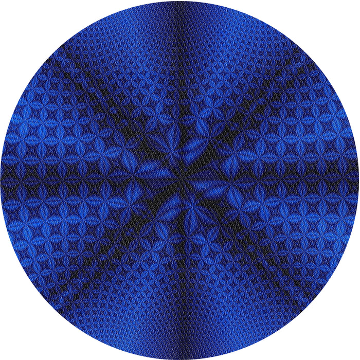 Sideview of Patterned Blue Novelty Rug, pat347