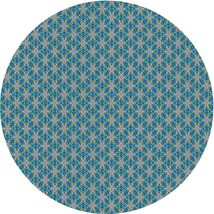 Square Patterned Azure Blue Rug, pat348lblu