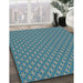 Patterned Azure Blue Rug in Family Room, pat348lblu