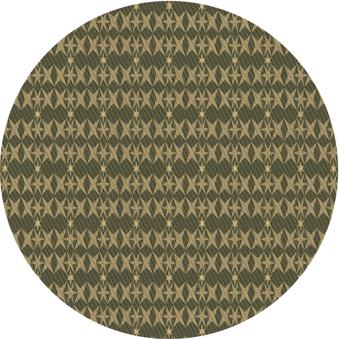 Square Machine Washable Transitional Army Green Rug in a Living Room, wshpat3480brn