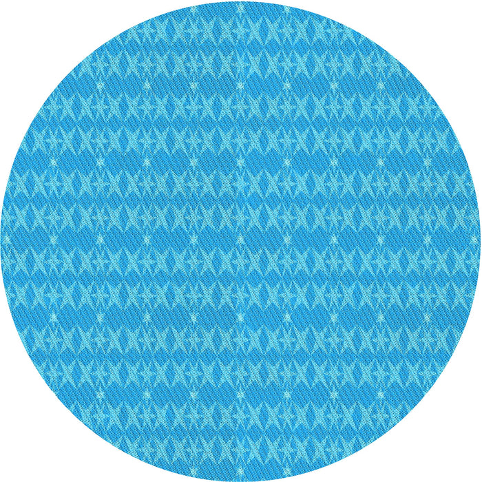 Square Patterned Bright Cyan Blue Rug, pat3481lblu