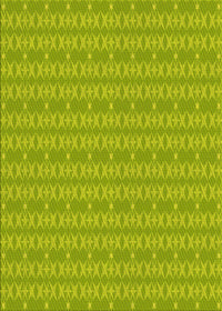 Machine Washable Transitional Neon Yellow Green Rug, wshpat3481yw