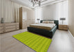 Patterned Neon Yellow Green Rug in a Bedroom, pat3481yw