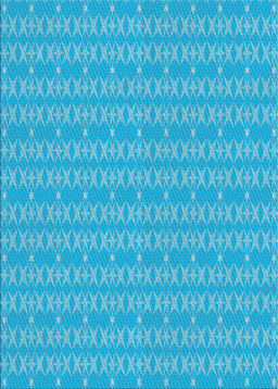 Patterned Deep Sky Blue Novelty Rug, pat3481