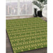 Patterned Pistachio Green Rug in Family Room, pat3482brn