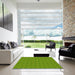 Square Patterned Pistachio Green Rug in a Living Room, pat3482yw