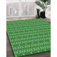 Patterned Green Novelty Rug, pat3482