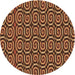 Square Patterned Orange Rug, pat3483brn