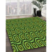 Machine Washable Transitional Dark Forest Green Rug in a Family Room, wshpat3483grn
