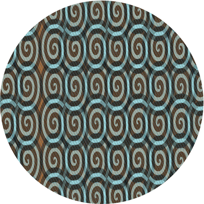 Square Patterned Milk Chocolate Brown Rug, pat3483lblu