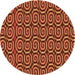 Square Patterned Tomato Red Rug, pat3483org