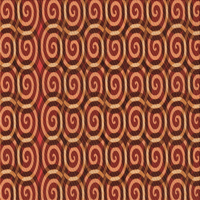 Round Patterned Tomato Red Rug, pat3483org