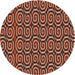 Sideview of Patterned Sunrise Orange Modern Rug, pat3483