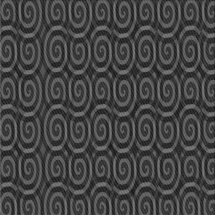 Round Patterned Charcoal Black Rug, pat3484gry