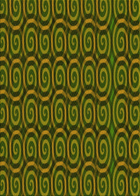 Machine Washable Transitional Dark Yellow Green Rug, wshpat3484yw