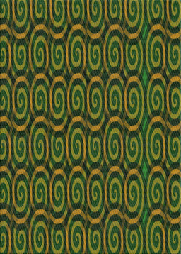 Patterned Dark Forest Green Modern Rug, pat3484