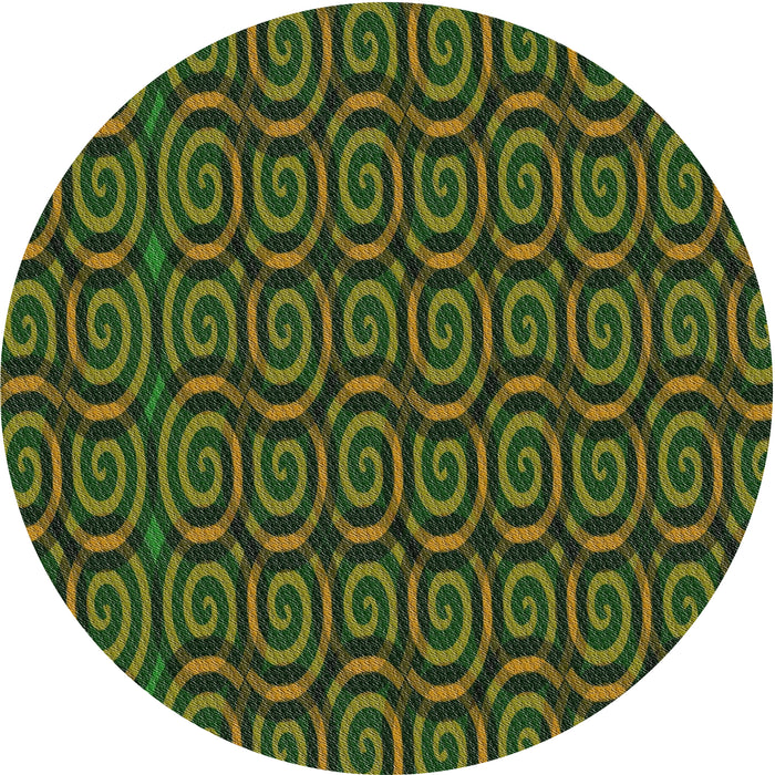 Sideview of Patterned Dark Forest Green Modern Rug, pat3484