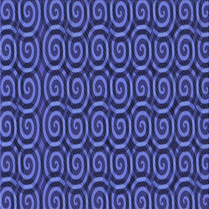 Round Patterned Denim Dark Blue Rug, pat3485blu