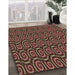 Patterned Dark Gold Brown Rug in Family Room, pat3485brn