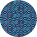 Square Patterned Deep Sky Blue Rug, pat3485lblu