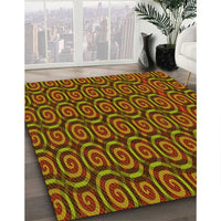 Patterned Crimson Red Rug, pat3485yw