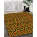 Patterned Crimson Red Rug in Family Room, pat3485yw