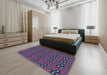 Machine Washable Transitional Light Purple Blue Rug in a Bedroom, wshpat3485