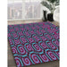 Patterned Light Purple Blue Novelty Rug in Family Room, pat3485