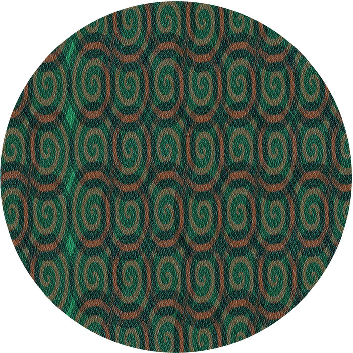 Square Patterned Dark Forest Green Rug, pat3486lblu
