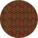 Square Patterned Dark Bronze Brown Rug, pat3486org