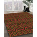 Patterned Dark Bronze Brown Rug in Family Room, pat3486org
