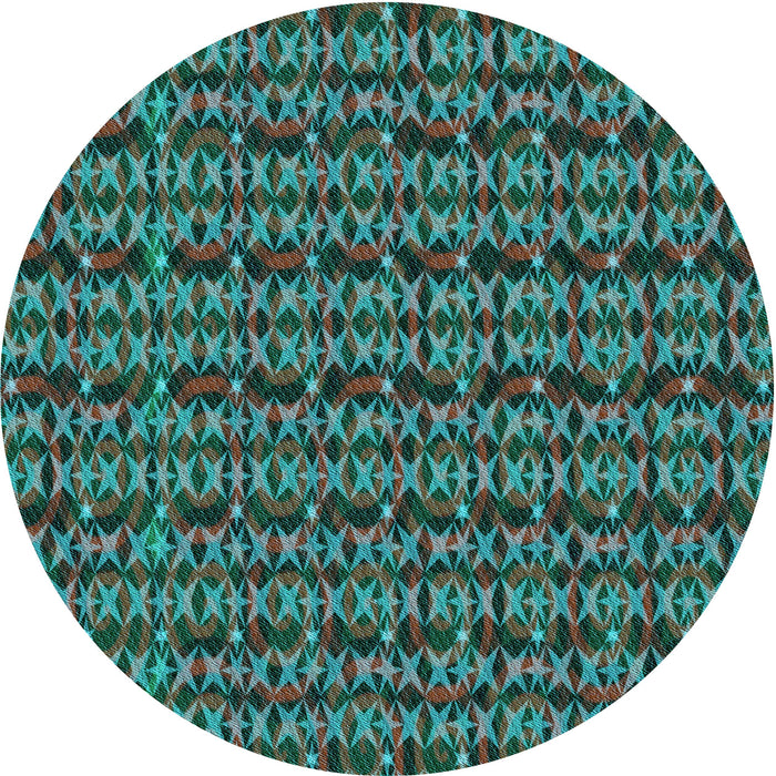 Square Machine Washable Transitional Dark Forest Green Rug in a Living Room, wshpat3487lblu