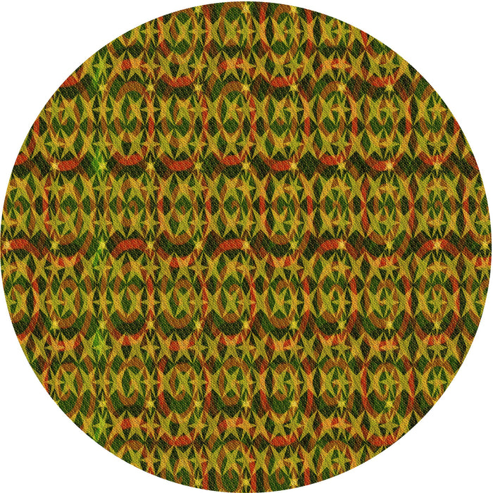 Square Patterned Dark Golden Brown Rug, pat3487yw