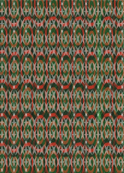 Patterned Khaki Green Novelty Rug, pat3487