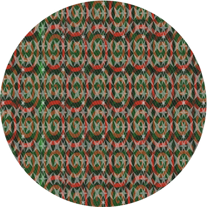 Sideview of Patterned Khaki Green Novelty Rug, pat3487