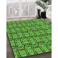 Patterned Green Rug, pat3488grn