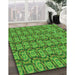 Patterned Green Rug in Family Room, pat3488grn