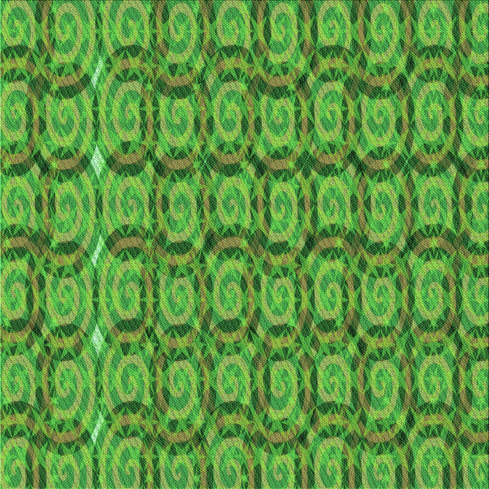 Round Patterned Green Rug, pat3488grn