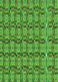 Machine Washable Transitional Green Rug, wshpat3488grn