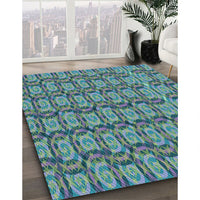 Patterned Azure Blue Rug, pat3488lblu